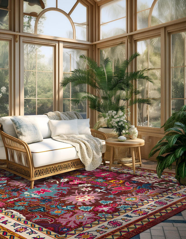 Multicolor 8' x 8' Medici Square Area Rug 100% Polypropylene Traditional Vintage Classic Carpet for Home Interior Design Decor for Sale at Rug Engine