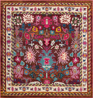 Multicolor 8' x 8' Medici Square Area Rug 100% Polypropylene Traditional Vintage Classic Carpet for Home Interior Design Decor for Sale at Rug Engine