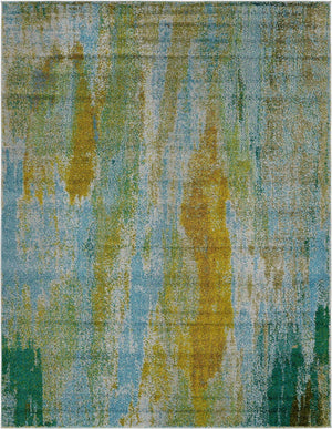 Turquoise 8' x 10' Jardin Rectangle Area Rug 100% Polypropylene With Cotton Backing Colorful & Vivid Modern Carpet for Home Decor for Sale at Rug Engine