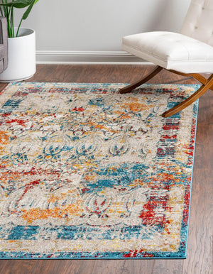 Multicolor 9' x 12' 2 Rosso Rectangle Area Rug Vintage Distressed Faded Traditional Design Carpet for Unique Home Interior Design for Sale at Rug Engine