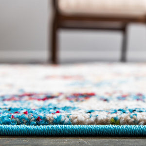 Multicolor 5' 1 x 8' Rosso Rectangle Area Rug Vintage Distressed Faded Traditional Design Carpet for Unique Home Interior Design for Sale at Rug Engine