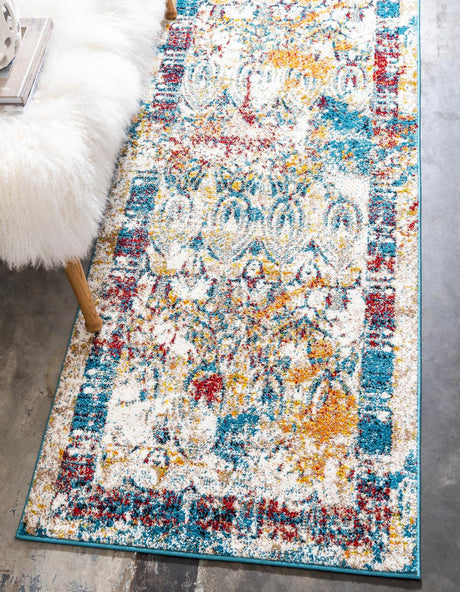 Multicolor 2' 7 x 10' Rosso Runner Area Rug Vintage Distressed Faded Traditional Design Carpet for Unique Home Interior Design for Sale at Rug Engine