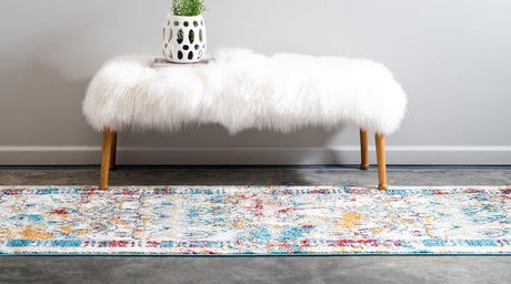 Multicolor 2' 7 x 10' Rosso Runner Area Rug Vintage Distressed Faded Traditional Design Carpet for Unique Home Interior Design for Sale at Rug Engine
