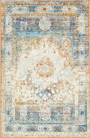 Beige 4' 1 x 6' 1 Rosso Rectangle Area Rug Vintage Distressed Faded Traditional Design Carpet for Unique Home Interior Design for Sale at Rug Engine