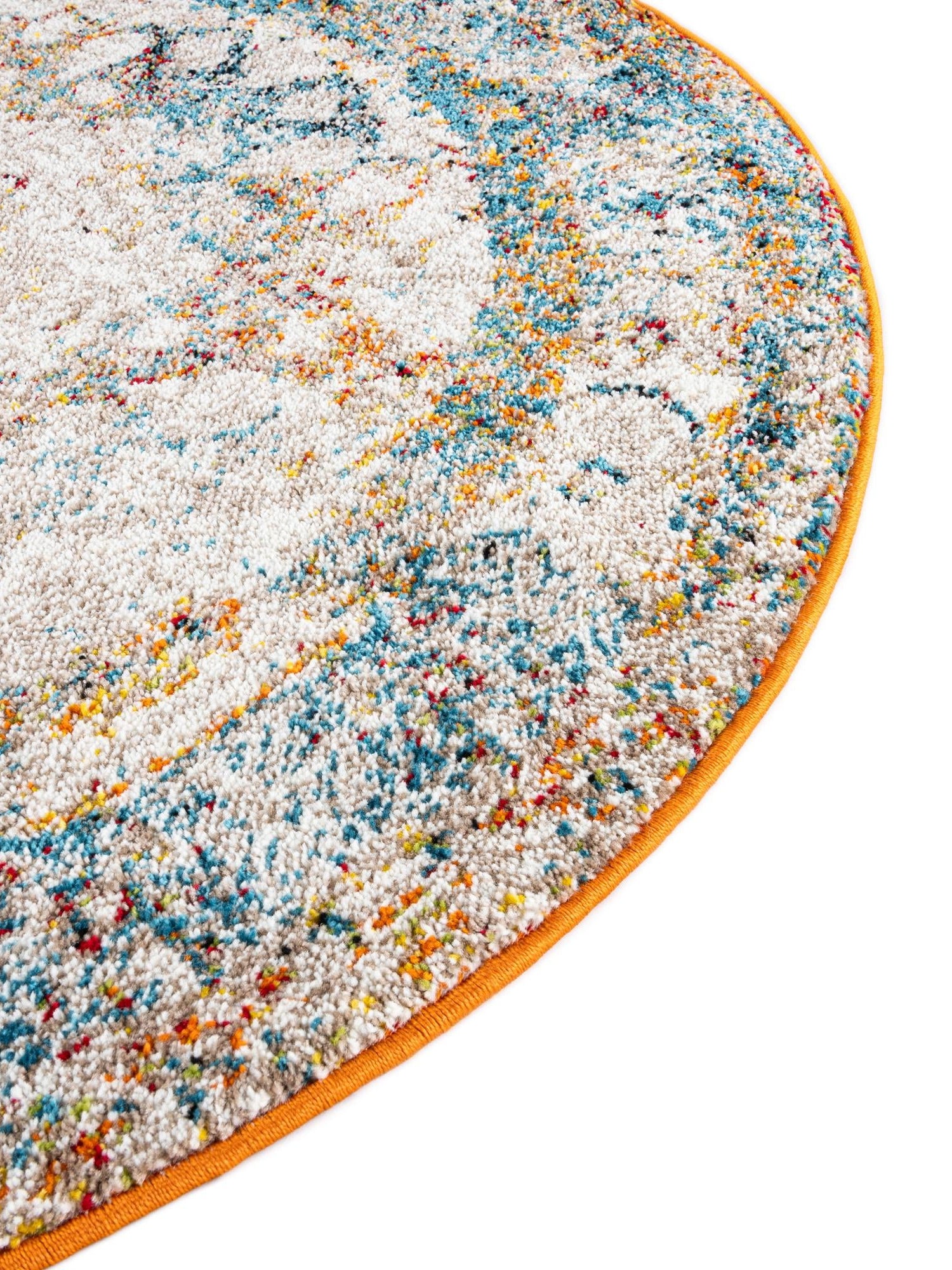 Beige 4' 1 x 4' 1 Rosso Round Area Rug Vintage Distressed Faded Traditional Design Carpet for Unique Home Interior Design for Sale at Rug Engine