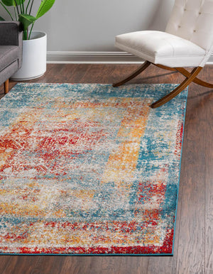 Multicolor 9' x 12' 2 Rosso Rectangle Area Rug Vintage Distressed Faded Traditional Design Carpet for Unique Home Interior Design for Sale at Rug Engine