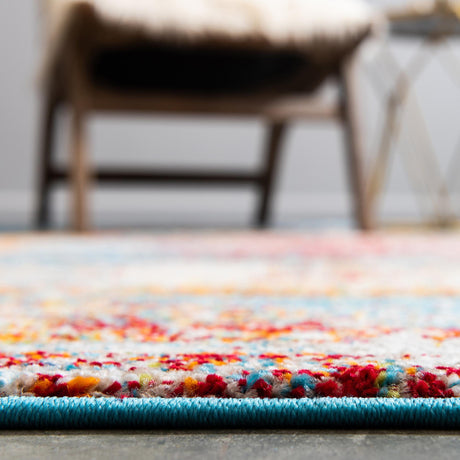Multicolor 8' x 10' Rosso Rectangle Area Rug Vintage Distressed Faded Traditional Design Carpet for Unique Home Interior Design for Sale at Rug Engine