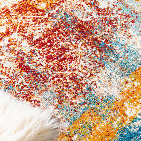 Multicolor 9' x 12' 2 Rosso Rectangle Area Rug Vintage Distressed Faded Traditional Design Carpet for Unique Home Interior Design for Sale at Rug Engine
