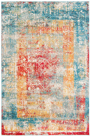 Multicolor 5' 1 x 8' Rosso Rectangle Area Rug Vintage Distressed Faded Traditional Design Carpet for Unique Home Interior Design for Sale at Rug Engine