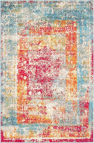 Multicolor 4' 1 x 6' 1 Rosso Rectangle Area Rug Vintage Distressed Faded Traditional Design Carpet for Unique Home Interior Design for Sale at Rug Engine