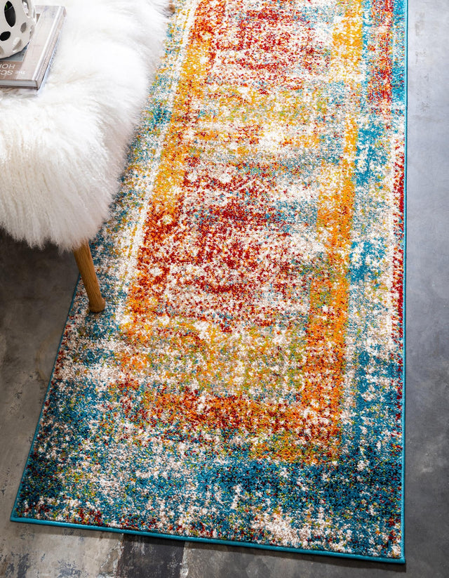 Multicolor 2' 7 x 10' Rosso Runner Area Rug Vintage Distressed Faded Traditional Design Carpet for Unique Home Interior Design for Sale at Rug Engine