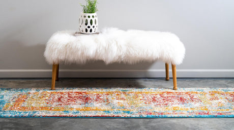 Multicolor 2' x 6' 1 Rosso Runner Area Rug Vintage Distressed Faded Traditional Design Carpet for Unique Home Interior Design for Sale at Rug Engine