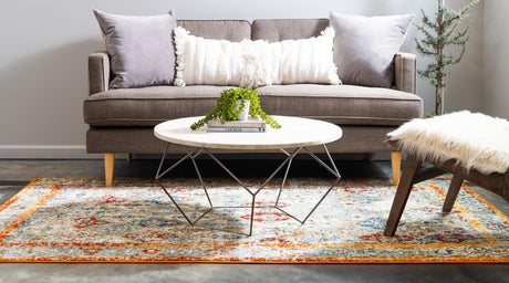 Beige 8' x 10' Rosso Rectangle Area Rug Vintage Distressed Faded Traditional Design Carpet for Unique Home Interior Design for Sale at Rug Engine