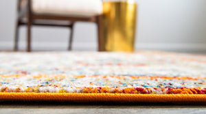 Beige 5' 1 x 8' Rosso Rectangle Area Rug Vintage Distressed Faded Traditional Design Carpet for Unique Home Interior Design for Sale at Rug Engine