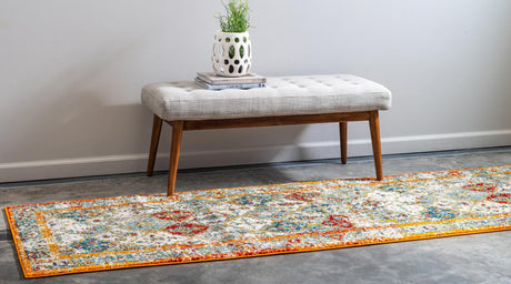Beige 2' 7 x 10' Rosso Runner Area Rug Vintage Distressed Faded Traditional Design Carpet for Unique Home Interior Design for Sale at Rug Engine