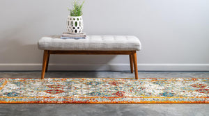 Beige 2' 7 x 10' Rosso Runner Area Rug Vintage Distressed Faded Traditional Design Carpet for Unique Home Interior Design for Sale at Rug Engine