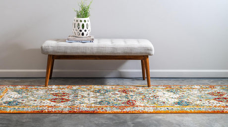 Beige 2' 7 x 10' Rosso Runner Area Rug Vintage Distressed Faded Traditional Design Carpet for Unique Home Interior Design for Sale at Rug Engine