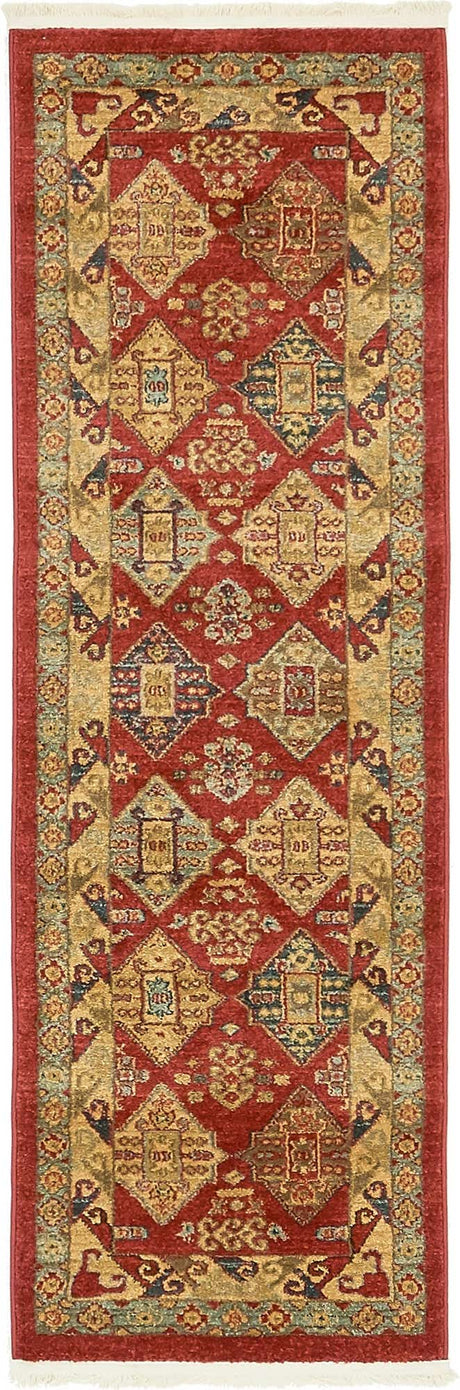 Red 2' x 6' 1 Sahand Runner Area Rug Affordable Easy Clean Traditional Design Durable Carpet for Home Interior Design Living Room Dining Office for Sale at Rug Engine