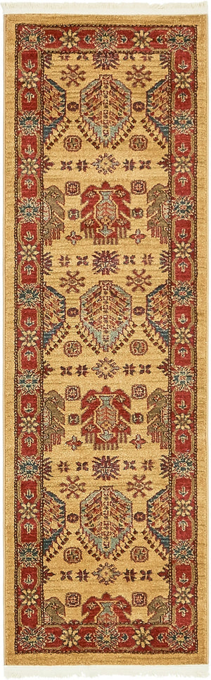 Beige 2' x 6' 1 Sahand Runner Area Rug Affordable Easy Clean Traditional Design Durable Carpet for Home Interior Design Living Room Dining Office for Sale at Rug Engine