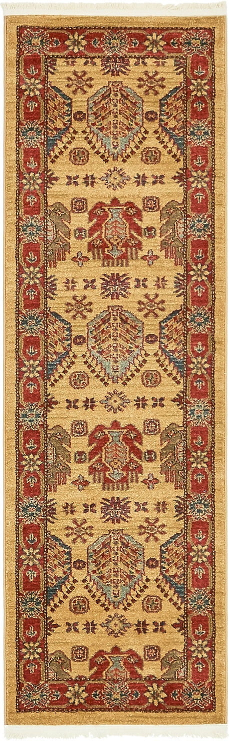 Beige 2' x 6' 1 Sahand Runner Area Rug Affordable Easy Clean Traditional Design Durable Carpet for Home Interior Design Living Room Dining Office for Sale at Rug Engine