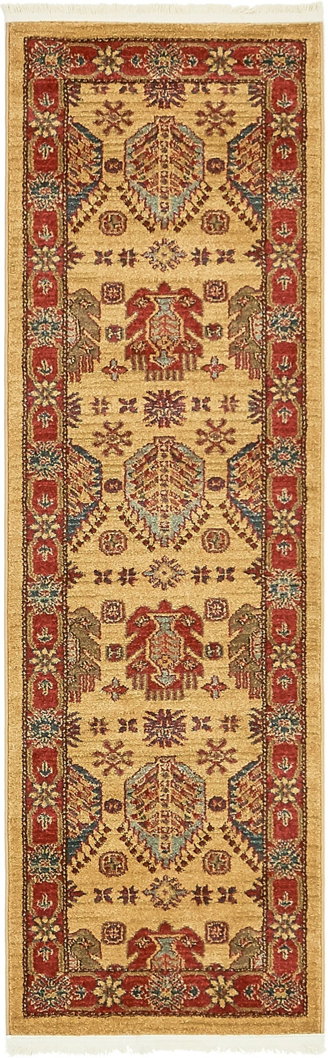 Beige 2' x 6' 1 Sahand Runner Area Rug Affordable Easy Clean Traditional Design Durable Carpet for Home Interior Design Living Room Dining Office for Sale at Rug Engine