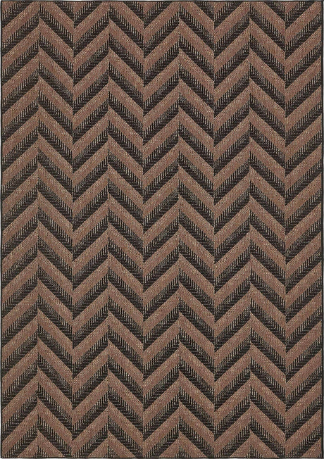 Brown 8' x 11' 4 Outdoor Modern Rectangle Area Rug Weather Resistant for Patio, Deck, Terrace, Balcony, Porch 100% Polypropylene Modern Outside Carpet for Sale at Rug Engine