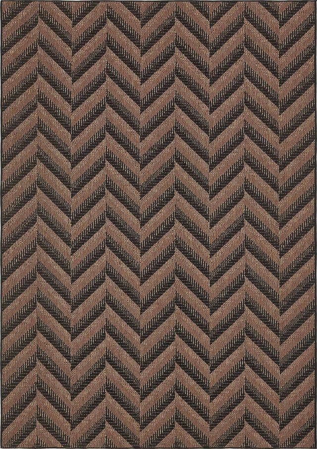 Brown 8' x 11' 4 Outdoor Modern Rectangle Area Rug Weather Resistant for Patio, Deck, Terrace, Balcony, Porch 100% Polypropylene Modern Outside Carpet for Sale at Rug Engine