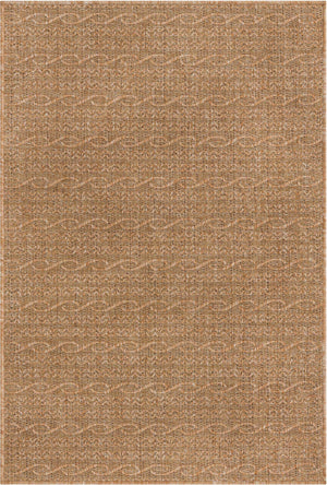 Light Brown 6' 1 x 9' Outdoor Modern Rectangle Area Rug Weather Resistant for Patio, Deck, Terrace, Balcony, Porch 100% Polypropylene Modern Outside Carpet for Sale at Rug Engine