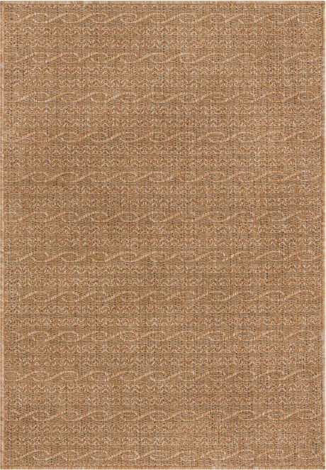 Light Brown 8' x 11' 4 Outdoor Modern Rectangle Area Rug Weather Resistant for Patio, Deck, Terrace, Balcony, Porch 100% Polypropylene Modern Outside Carpet for Sale at Rug Engine
