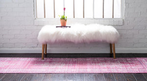 Pink 2' 7 x 10' Austin Runner Area Rug 100% Polyester Durable Cotton Backing Living Dining Room Bedroom Office Vintage Decor Carpet for Sale at Rug Engine