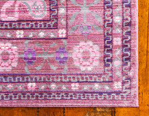 Pink 2' 7 x 10' Austin Runner Area Rug 100% Polyester Durable Cotton Backing Living Dining Room Bedroom Office Vintage Decor Carpet for Sale at Rug Engine