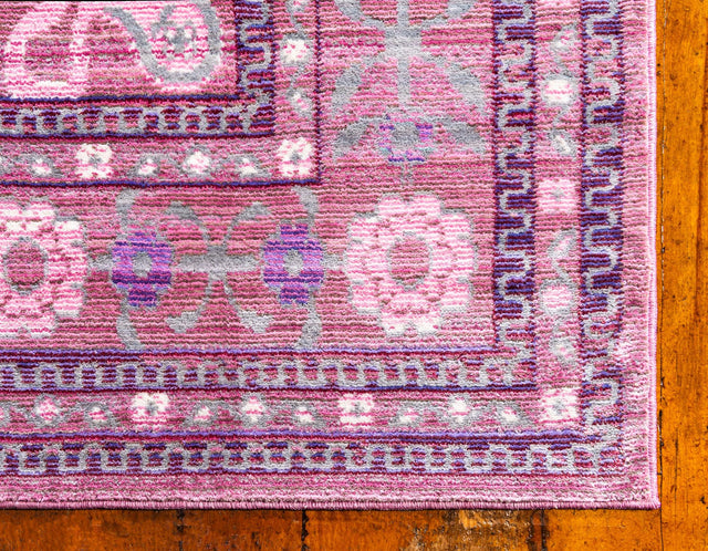 Pink 2' 7 x 10' Austin Runner Area Rug 100% Polyester Durable Cotton Backing Living Dining Room Bedroom Office Vintage Decor Carpet for Sale at Rug Engine