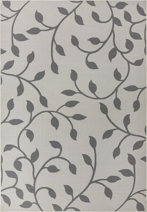 Gray 8' x 11' 4 Outdoor Botanical Rectangle Area Rug Weather Resistant for Patio, Deck, Terrace, Balcony, Porch Polypropylene Garden Floral Tropical Carpet for Sale at Rug Engine