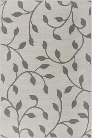 Gray 6' 1 x 9' Outdoor Botanical Rectangle Area Rug Weather Resistant for Patio, Deck, Terrace, Balcony, Porch Polypropylene Garden Floral Tropical Carpet for Sale at Rug Engine