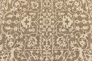 Brown 6' x 6' Outdoor Botanical Square Area Rug Weather Resistant for Patio, Deck, Terrace, Balcony, Porch Polypropylene Garden Floral Tropical Carpet for Sale at Rug Engine