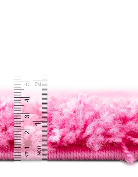 Taffy Pink 2' 7 x 19' 8 Solid Shag Runner Area Rug Thick Soft Touch Fluffy & Plush Shaggy Pile Durable Minimalist Carpet for Classic Interior Design for Sale at Rug Engine