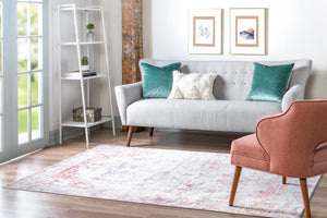 Gray 4' 1 x 6' 1 Austin Rectangle Area Rug 100% Polyester Durable Cotton Backing Living Dining Room Bedroom Office Vintage Decor Carpet for Sale at Rug Engine