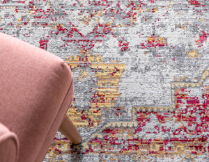 Gray 4' 1 x 6' 1 Austin Rectangle Area Rug 100% Polyester Durable Cotton Backing Living Dining Room Bedroom Office Vintage Decor Carpet for Sale at Rug Engine