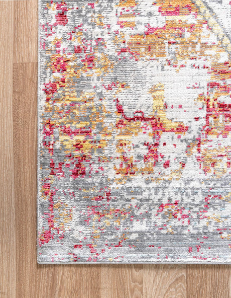 Gray 8' x 10' Austin Rectangle Area Rug 100% Polyester Durable Cotton Backing Living Dining Room Bedroom Office Vintage Decor Carpet for Sale at Rug Engine