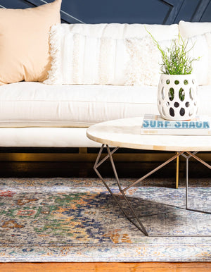 Light Gray 6' 1 x 9' Austin Rectangle Area Rug 100% Polyester Durable Cotton Backing Living Dining Room Bedroom Office Vintage Decor Carpet for Sale at Rug Engine