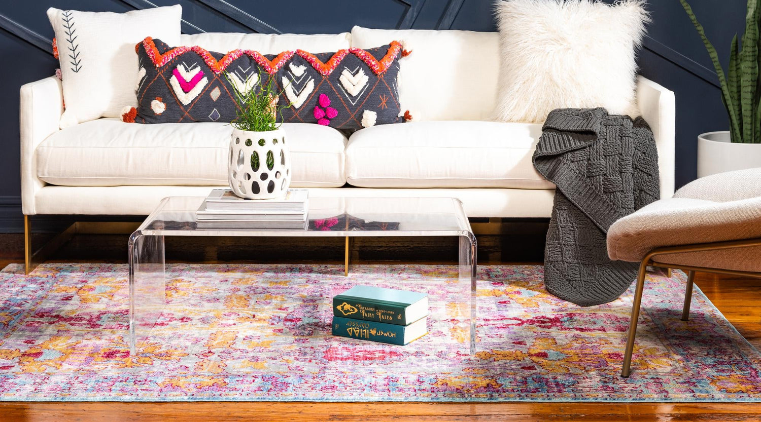 Beige 4' x 6' Austin Rectangle Area Rug 100% Polyester Durable Cotton Backing Living Dining Room Bedroom Office Vintage Decor Carpet for Sale at Rug Engine