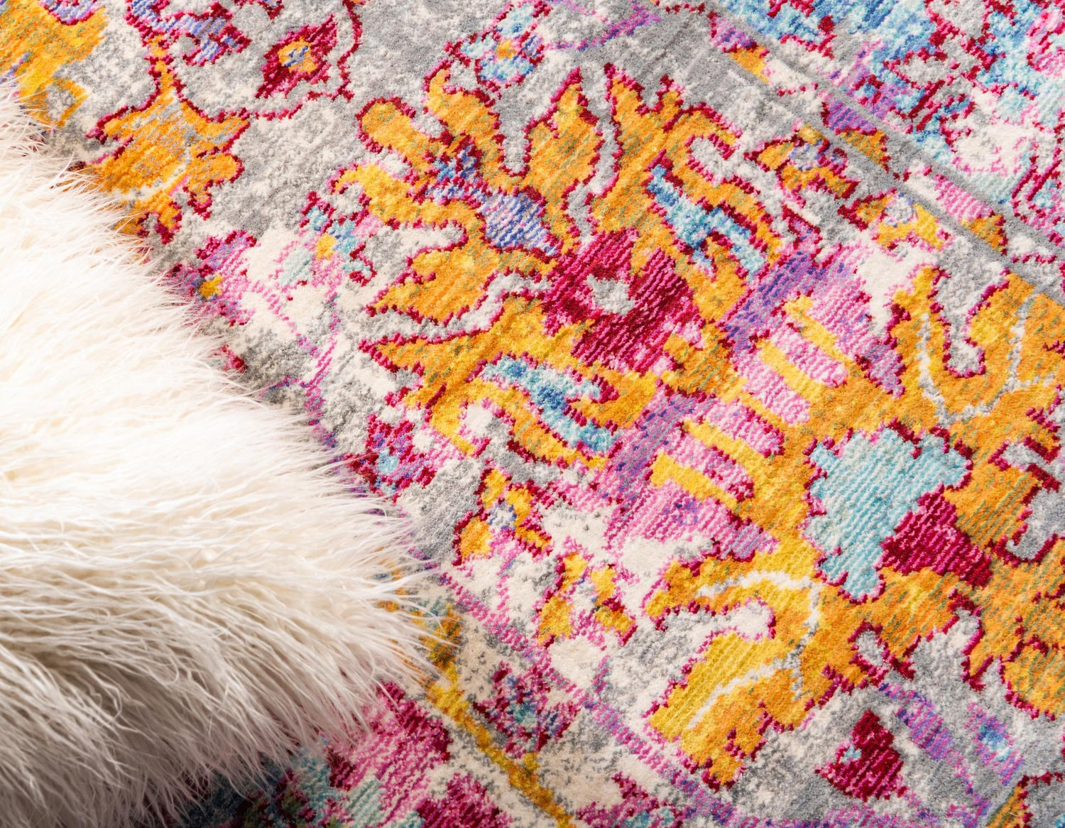 Beige 4' x 6' Austin Rectangle Area Rug 100% Polyester Durable Cotton Backing Living Dining Room Bedroom Office Vintage Decor Carpet for Sale at Rug Engine