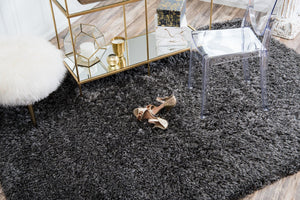 Slate 8' x 10' Marilyn Monroe Opulence Shag Rectangle Area Rug Thick Soft Touch Fluffy & Plush Shaggy Pile