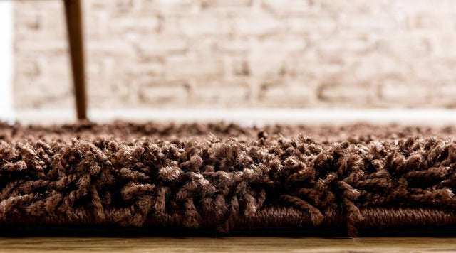 Chocolate Brown 3' x 10' Solid Shag Runner Rug
