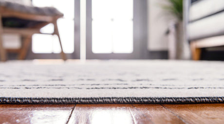Beige 7' 1 x 10' Fez Rectangle Area Rug Geometric 100% Polypropylene Easy Clean Stain Resistant Carpet for Living, Dining, Office, Dorms for Sale at Rug Engine