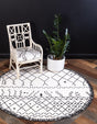 Beige 6' 1 x 6' 1 Fez Round Area Rug Geometric 100% Polypropylene Easy Clean Stain Resistant Carpet for Living, Dining, Office, Dorms for Sale at Rug Engine