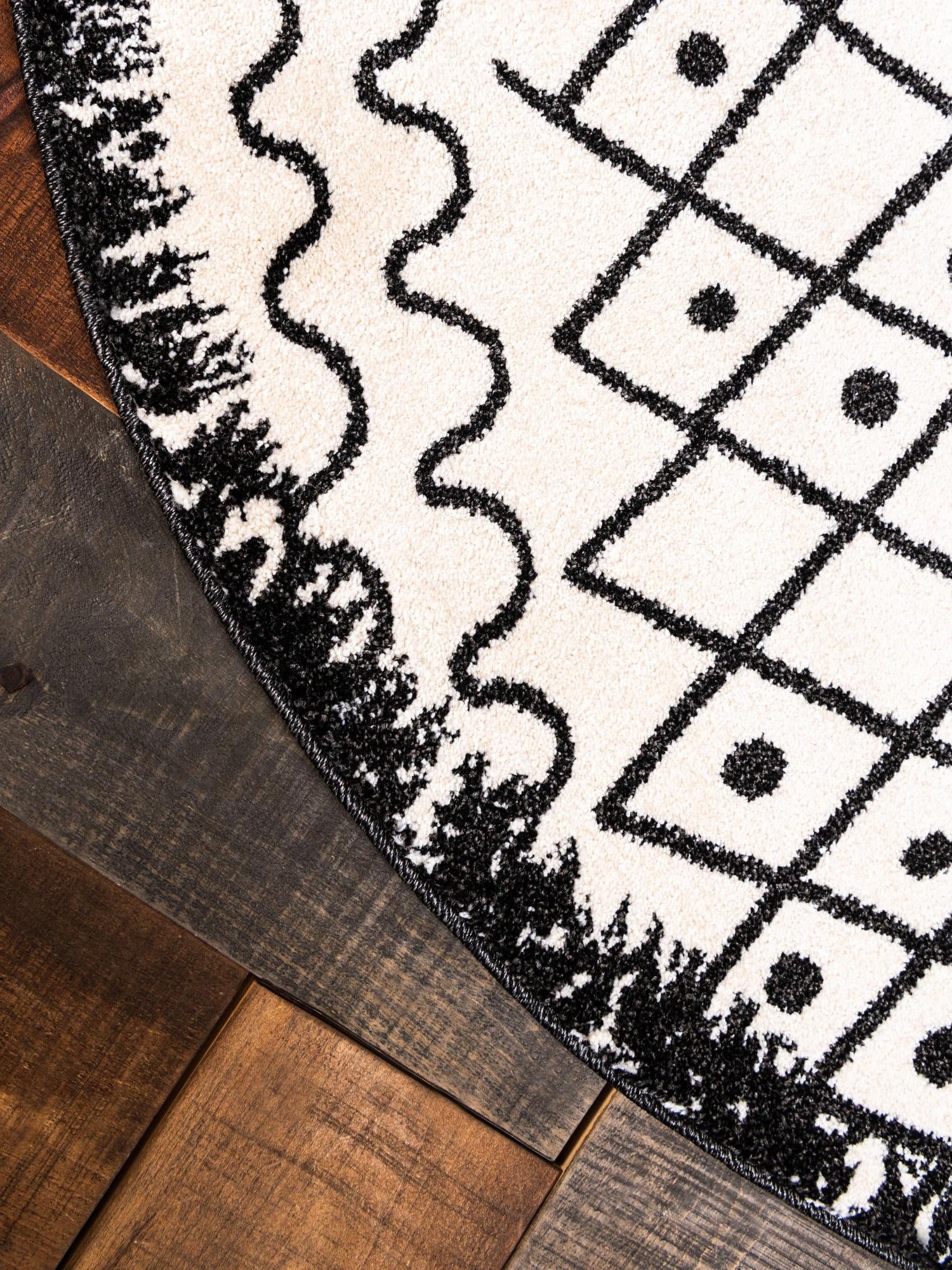Beige 6' 1 x 6' 1 Fez Round Area Rug Geometric 100% Polypropylene Easy Clean Stain Resistant Carpet for Living, Dining, Office, Dorms for Sale at Rug Engine