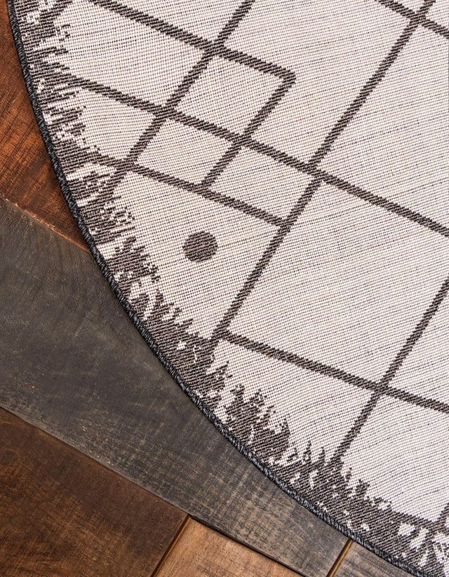 Beige 6' 1 x 6' 1 Fez Round Area Rug Geometric 100% Polypropylene Easy Clean Stain Resistant Carpet for Living, Dining, Office, Dorms for Sale at Rug Engine