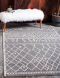Gray 2' x 3' 1 Fez Rectangle Area Rug Geometric 100% Polypropylene Easy Clean Stain Resistant Carpet for Living, Dining, Office, Dorms for Sale at Rug Engine