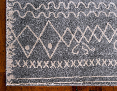 Gray 2' x 3' 1 Fez Rectangle Area Rug Geometric 100% Polypropylene Easy Clean Stain Resistant Carpet for Living, Dining, Office, Dorms for Sale at Rug Engine